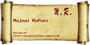 Majsai Rufusz névjegykártya